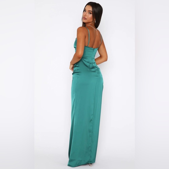 White Fox Boutique One In A Million Maxi Dress Emerald Sz S - Picture 5 of 6